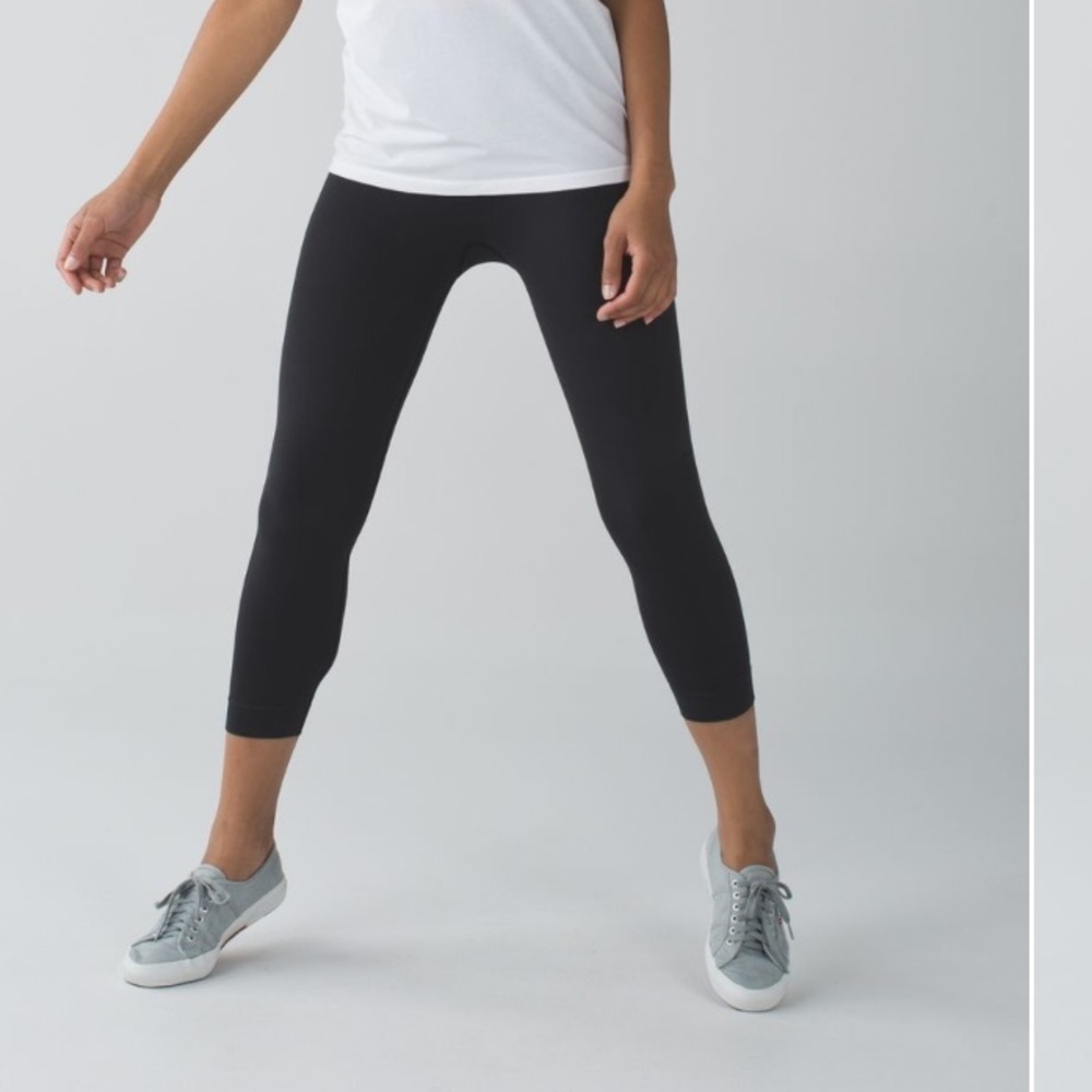 Lululemon Zone In Crops In Dark Grey Sz 6